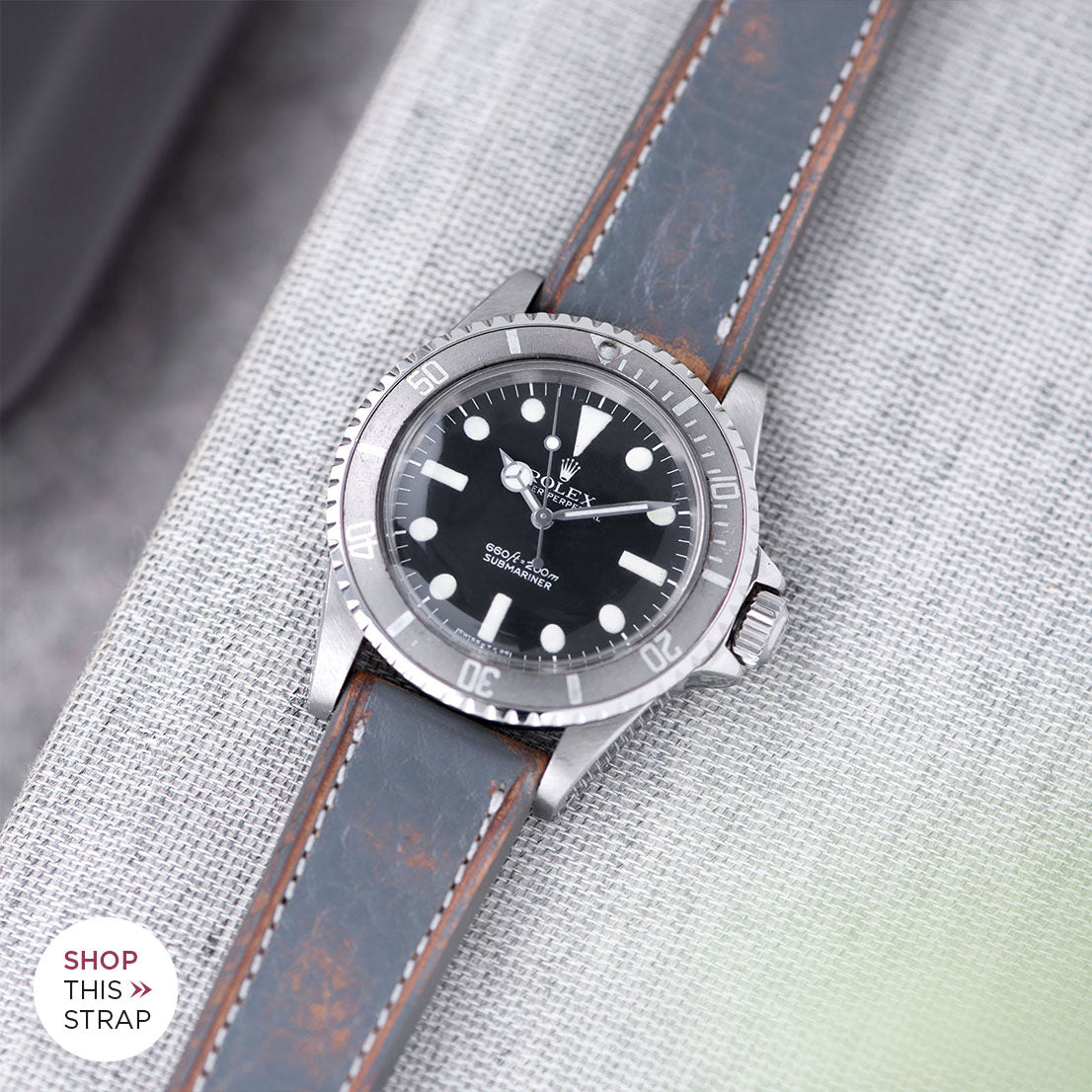 Bulang and Sons_Strap Guide_The Rolex 5513 Faded Maxi Submariner_Denim Blue Retro Leather Watch Strap