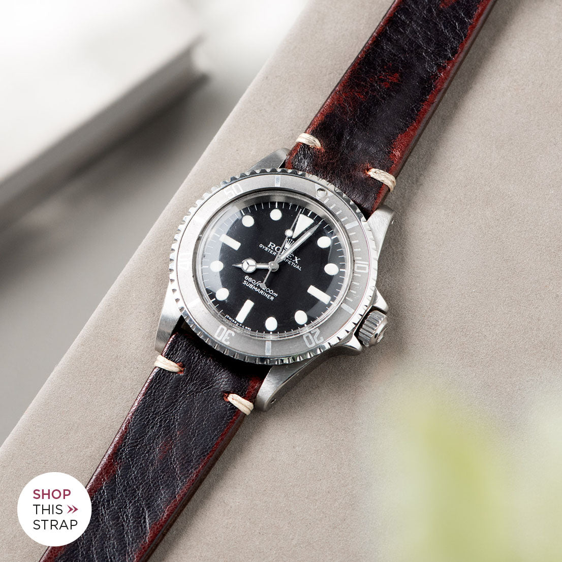 Bulang and Sons_Strap Guide_The Rolex 5513 Faded Maxi Submariner_Diablo Black Leather Watch Strap