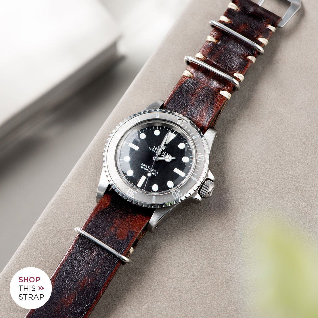 Bulang and Sons_Strap Guide_The Rolex 5513 Faded Maxi Submariner_Diablo Black Nato Leather Watch Strap