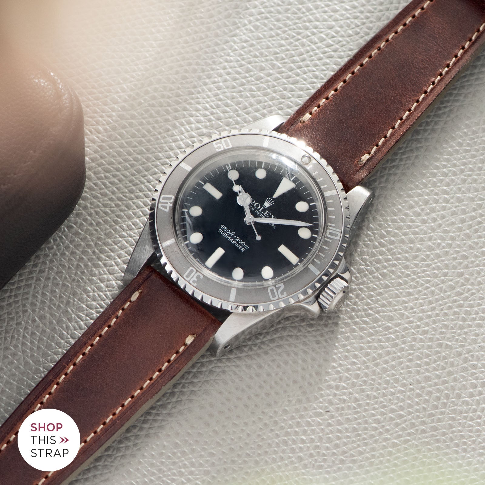 Bulang and Sons_Strap Guide_The Rolex 5513 Faded Maxi Submariner_Le Metropolitain Brown Leather Watch Strap