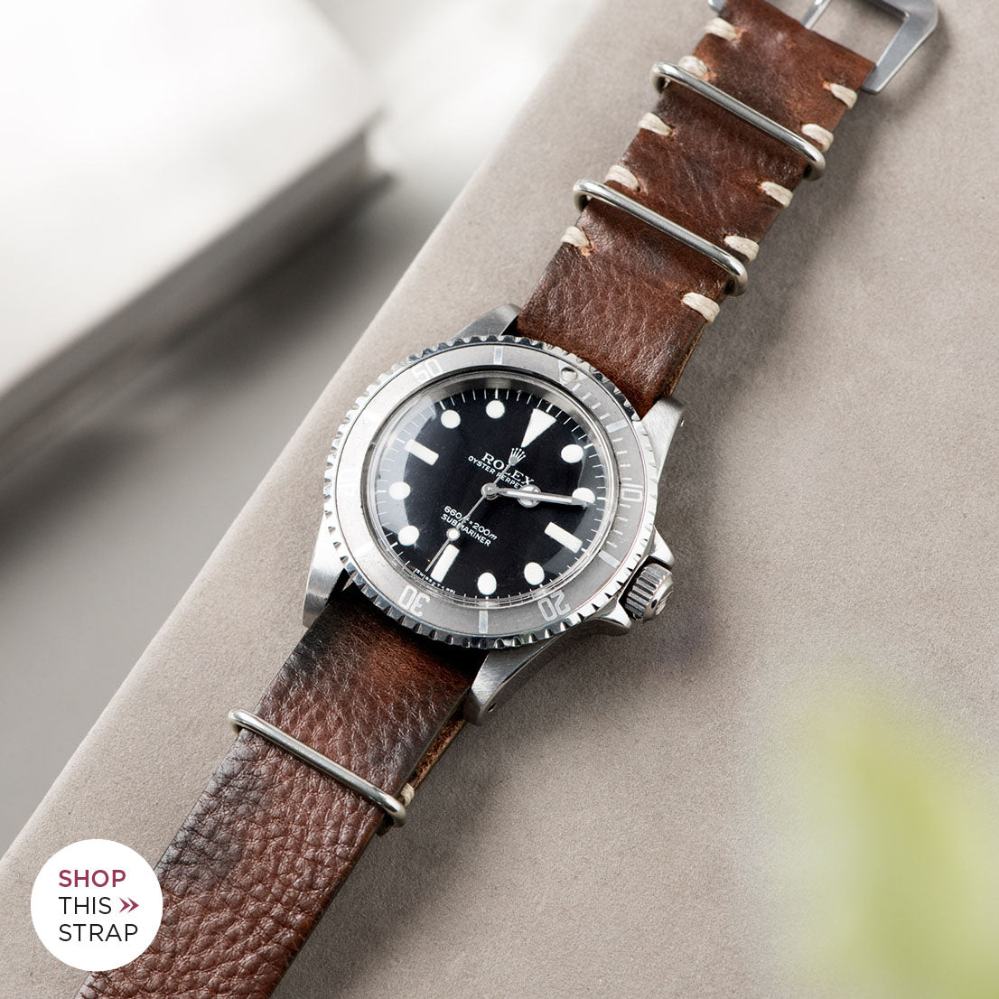 Bulang and Sons_Strap Guide_The Rolex 5513 Faded Maxi Submariner_Lumberjack Brown Nato Leather Watch Strap