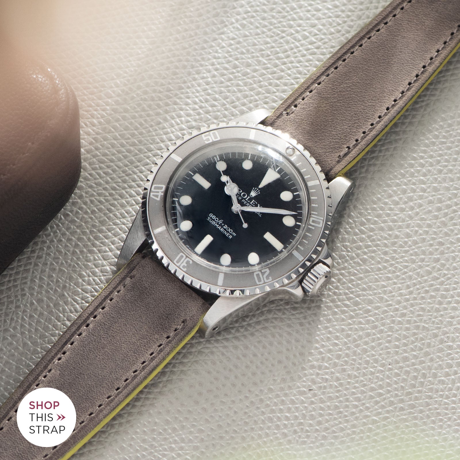 Bulang and Sons_Strap Guide_The Rolex 5513 Faded Maxi Submariner_Monte Carlo Grey Leather Watch Strap