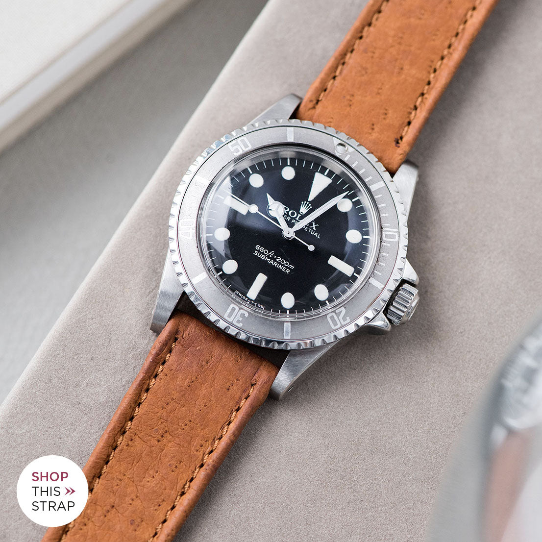 Bulang and Sons_Strap Guide_The Rolex 5513 Faded Maxi Submariner_Peccary Brown Heritage Leather Watch Strap