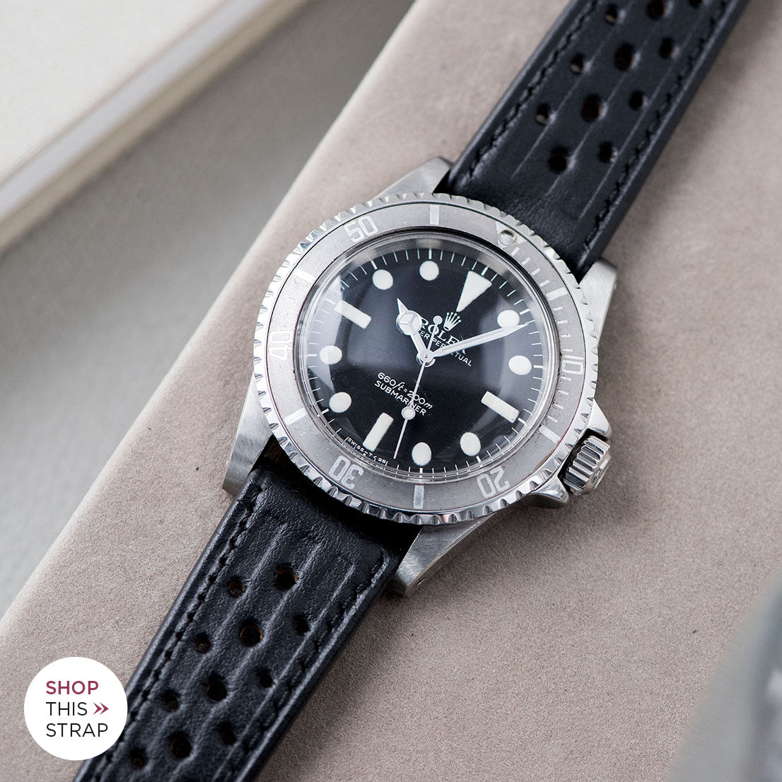 Bulang and Sons_Strap Guide_The Rolex 5513 Faded Maxi Submariner_Racing Black Speedy Leather Watch Strap