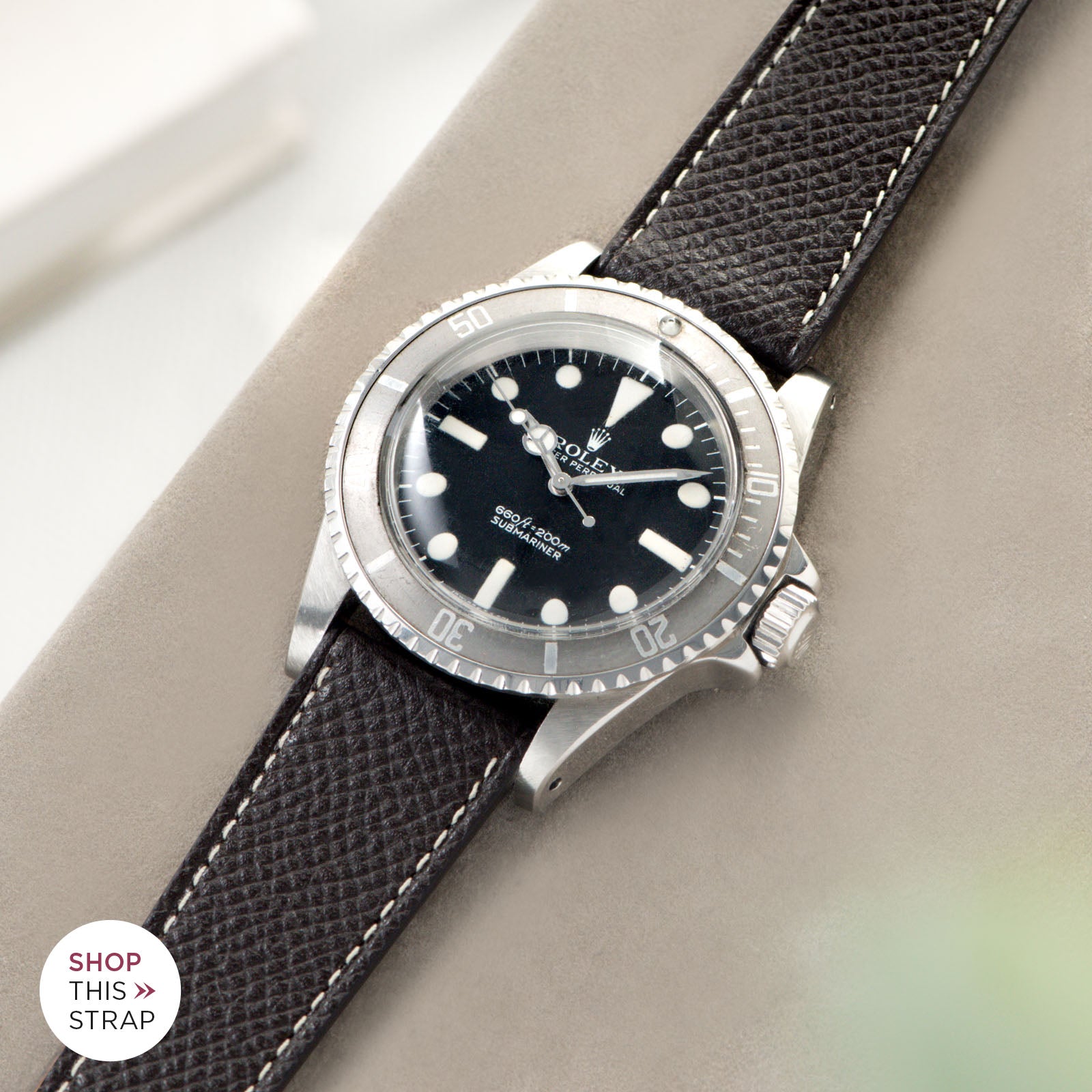 Bulang and Sons_Strap Guide_The Rolex 5513 Faded Maxi Submariner_Sellier Ebène Brown Leather Watch Strap