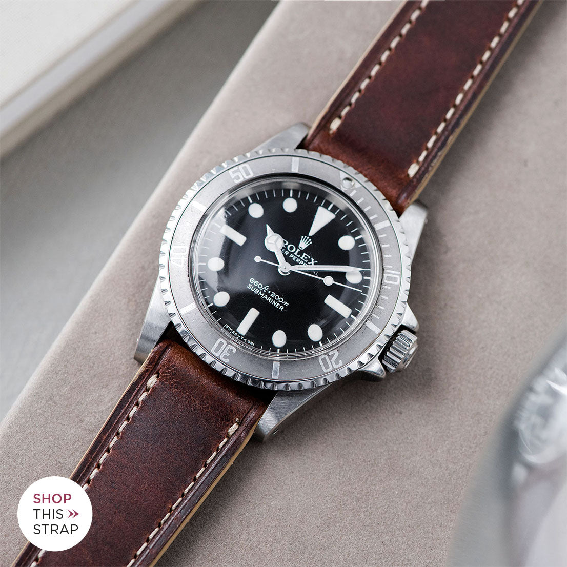 Bulang and Sons_Strap Guide_The Rolex 5513 Faded Maxi Submariner_Siena Brown Retro Leather Watch Strap