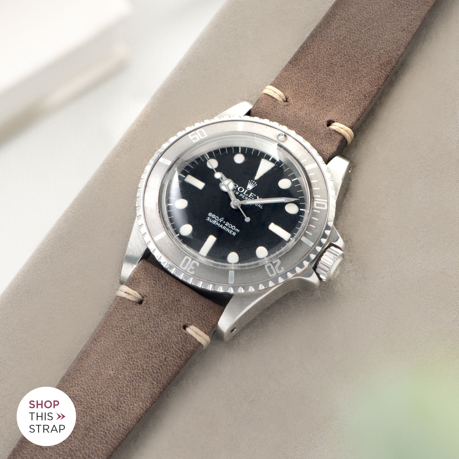 Bulang and Sons_Strap Guide_The Rolex 5513 Faded Maxi Submariner_Smoke Grey Leather Watch Strap