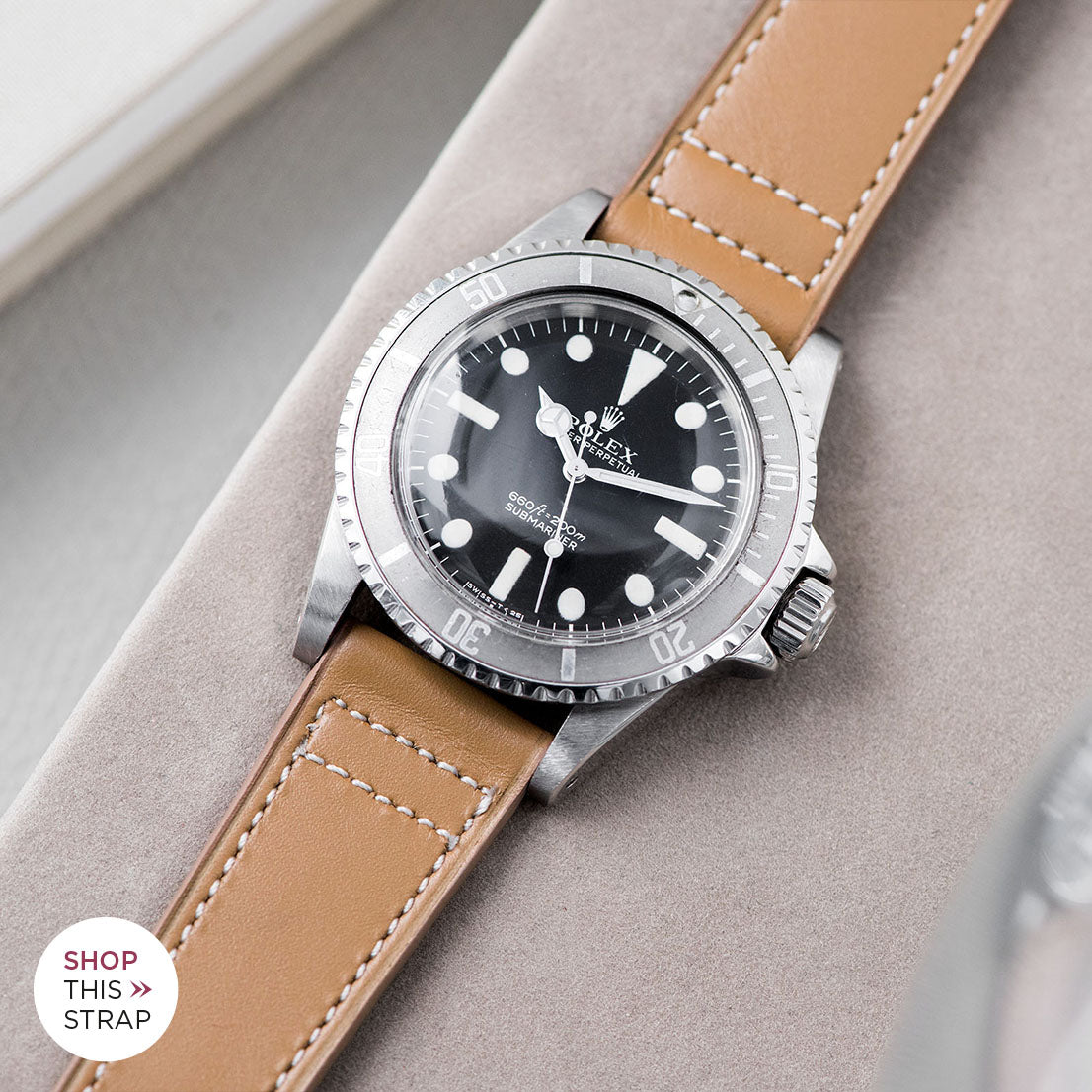 Bulang and Sons_Strap Guide_The Rolex 5513 Faded Maxi Submariner_Taupe Brown Retro Leather Watch Strap