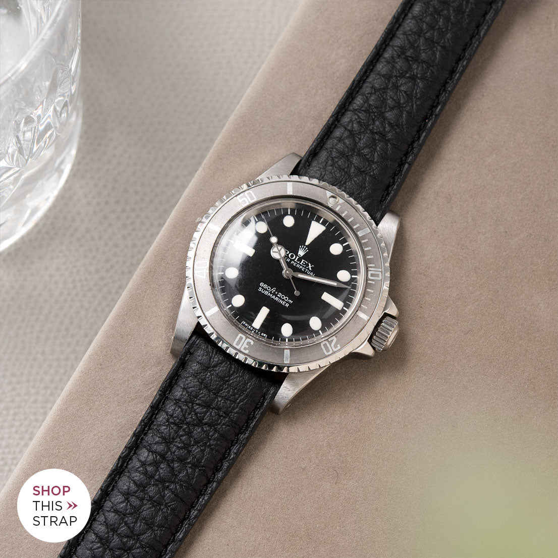 Bulang and Sons_Strap Guide_The Rolex 5513 Faded Maxi Submariner_Taurillon Black Leather Watch Strap