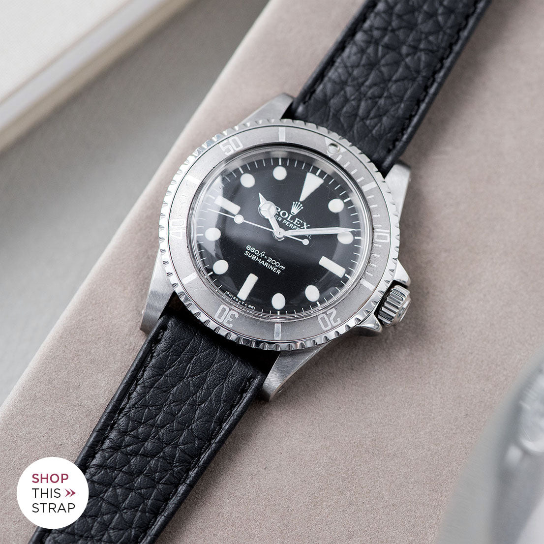 Bulang and Sons_Strap Guide_The Rolex 5513 Faded Maxi Submariner_Taurillon Black Speedy Leather Watch Strap