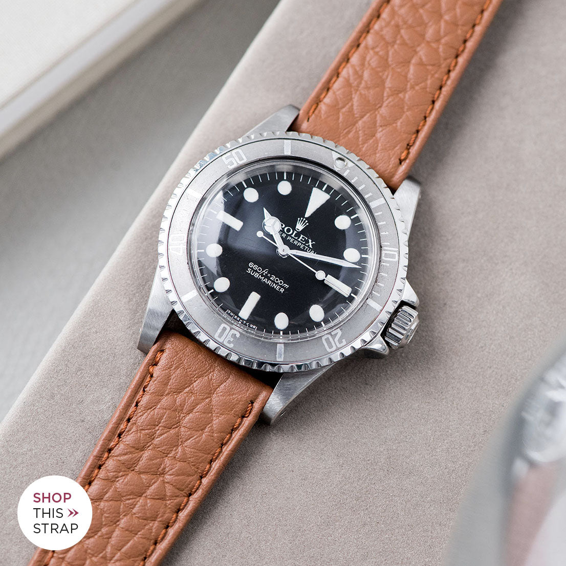 Bulang and Sons_Strap Guide_The Rolex 5513 Faded Maxi Submariner_Taurillon Brown Speedy Leather Watch Strap