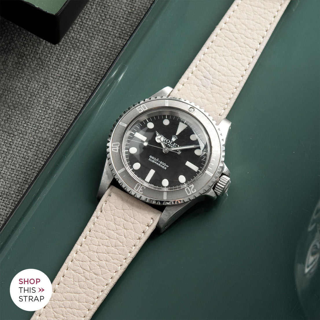 Bulang and Sons_Strap Guide_The Rolex 5513 Faded Maxi Submariner_Taurillon Creme Speedy Leather Watch Strap