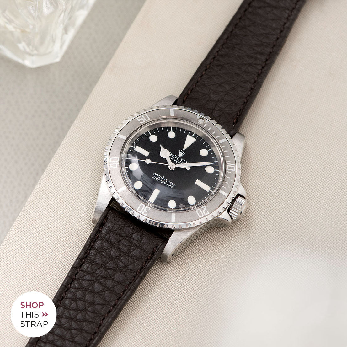 Bulang and Sons_Strap Guide_The Rolex 5513 Faded Maxi Submariner_Taurillon Dark Brown Speedy Leather Watch Strap