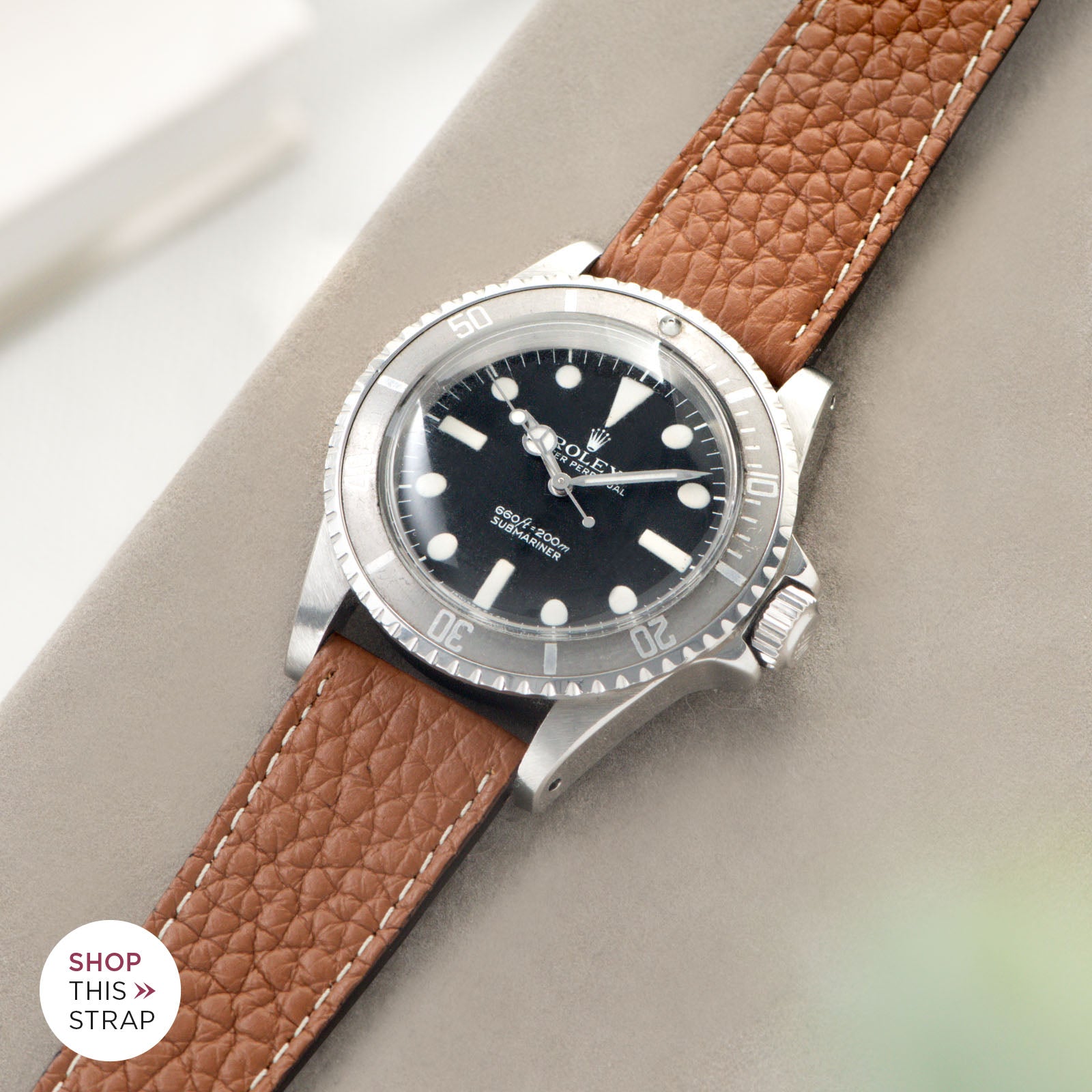 Bulang and Sons_Strap Guide_The Rolex 5513 Faded Maxi Submariner_Taurillon Noisette Brown Leather Watch Strap