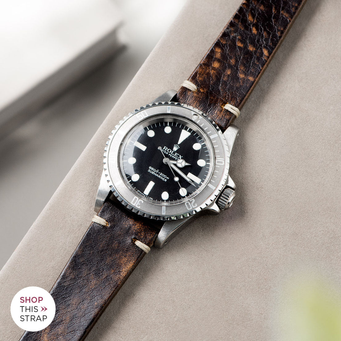Bulang and Sons_Strap Guide_The Rolex 5513 Faded Maxi Submariner_Woodie Brown Leather Watch Strap