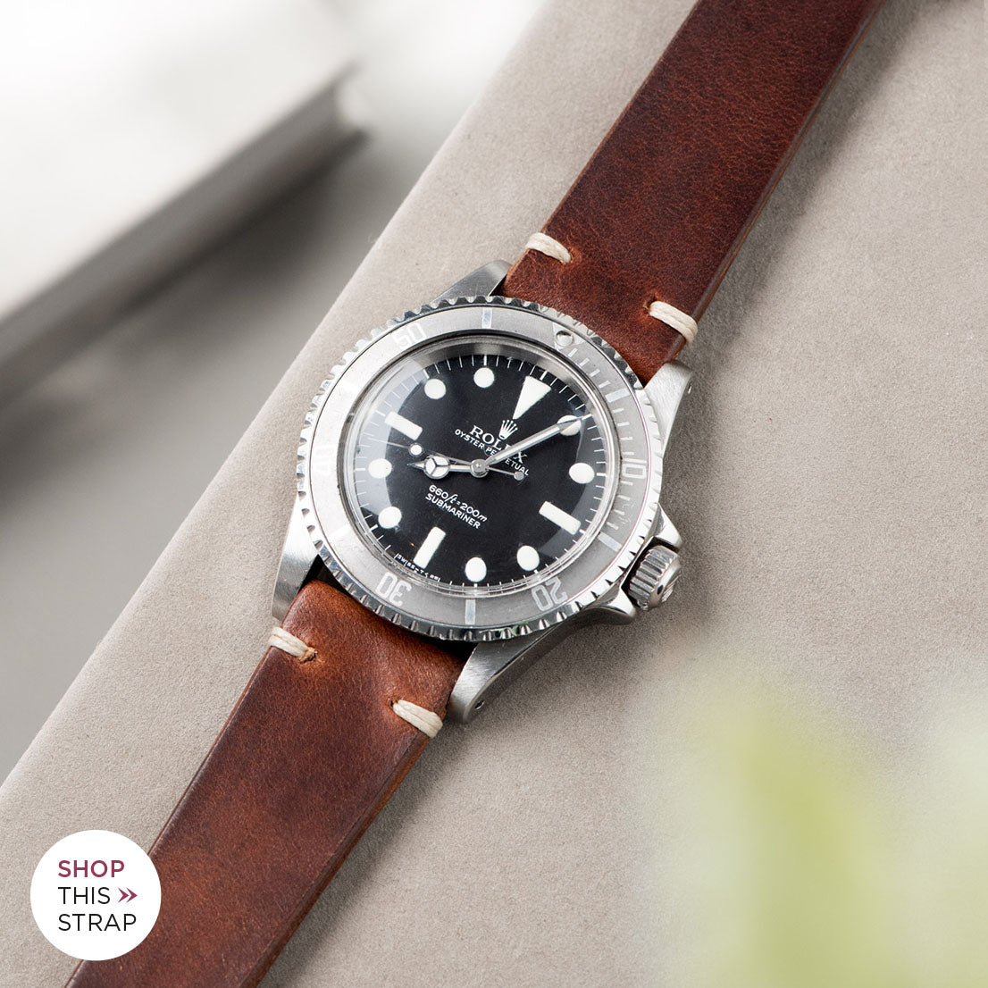 Bulang and Sons_Strap Guide_The Rolex 5513 Faded Maxi Submariner_ Siena Brown Leather Watch Strap