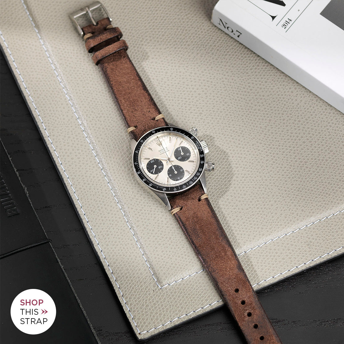 Bulang and Sons_Strap Guide_The Rolex Daytona 6263_Dark Brown Rugged Leather Watch Strap