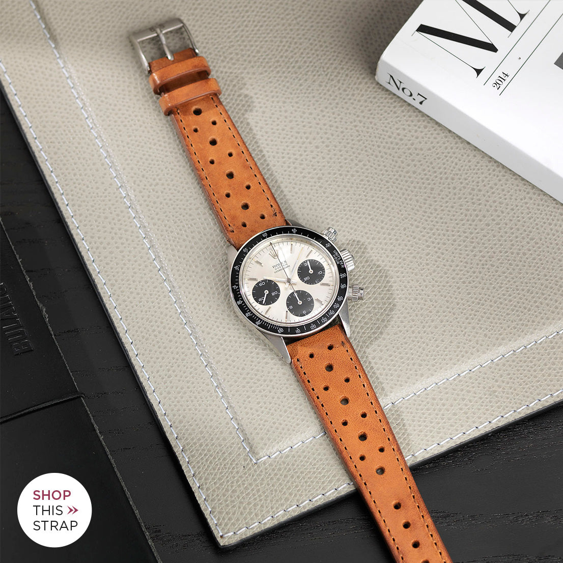 Bulang and Sons_Strap Guide_The Rolex Daytona 6263_Racing Caramel Brown Leather Watch Strap