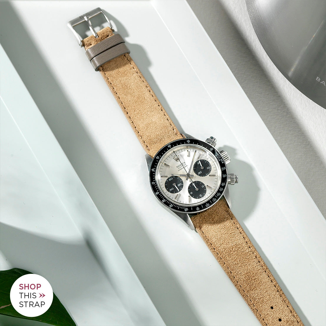 Bulang and Sons_Strap Guide_The Rolex Daytona 6263_Refined Light Brown Suede Leather Watch Strap