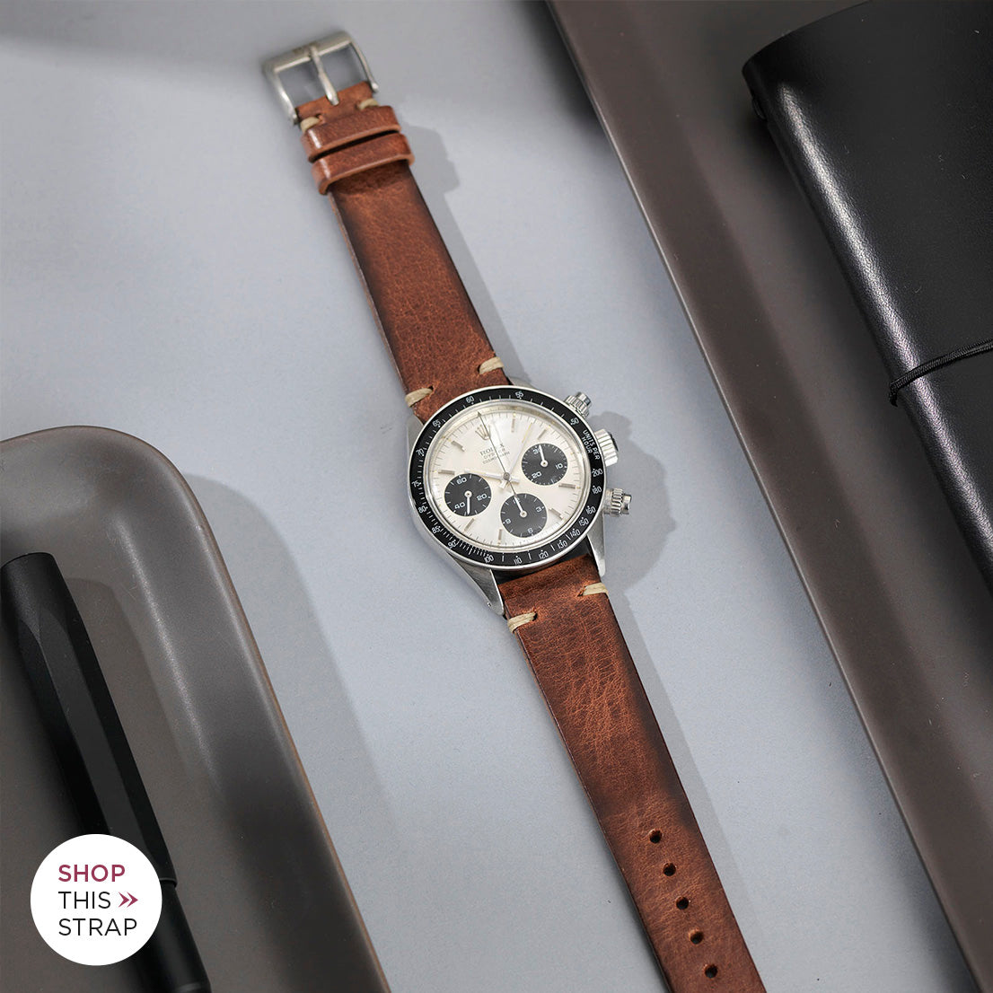 Bulang and Sons_Strap Guide_The Rolex Daytona 6263_Siena Brown Leather Watch Strap