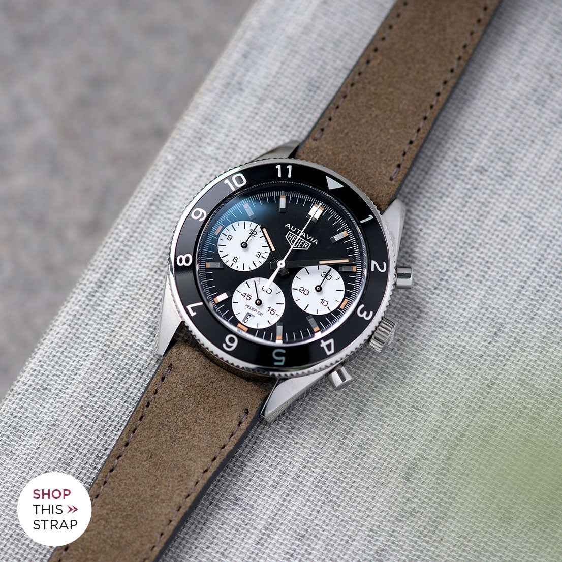Bulang and Sons_Strap Guide_The Tag Heuer Autavia_Dark Grey Rugged Leather Watch Strap