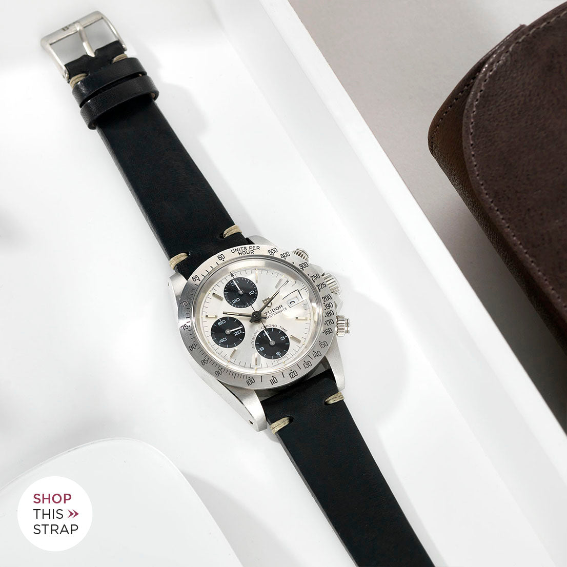 Bulang and Sons_Strap Guide_The Tudor Big Block Silver Dial_Black Leather Watch Strap