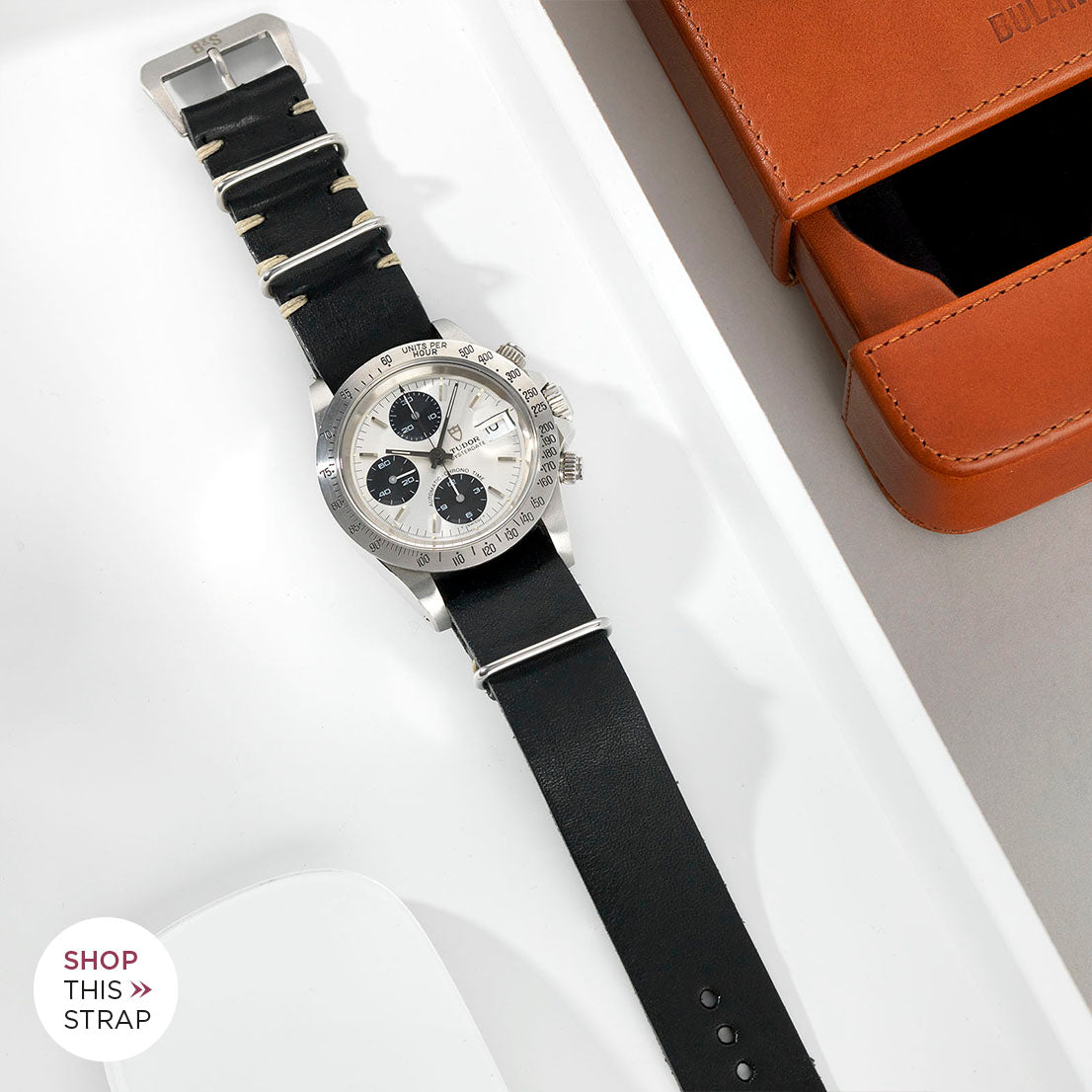 Bulang and Sons_Strap Guide_The Tudor Big Block Silver Dial_Black Nato Leather Watch Strap