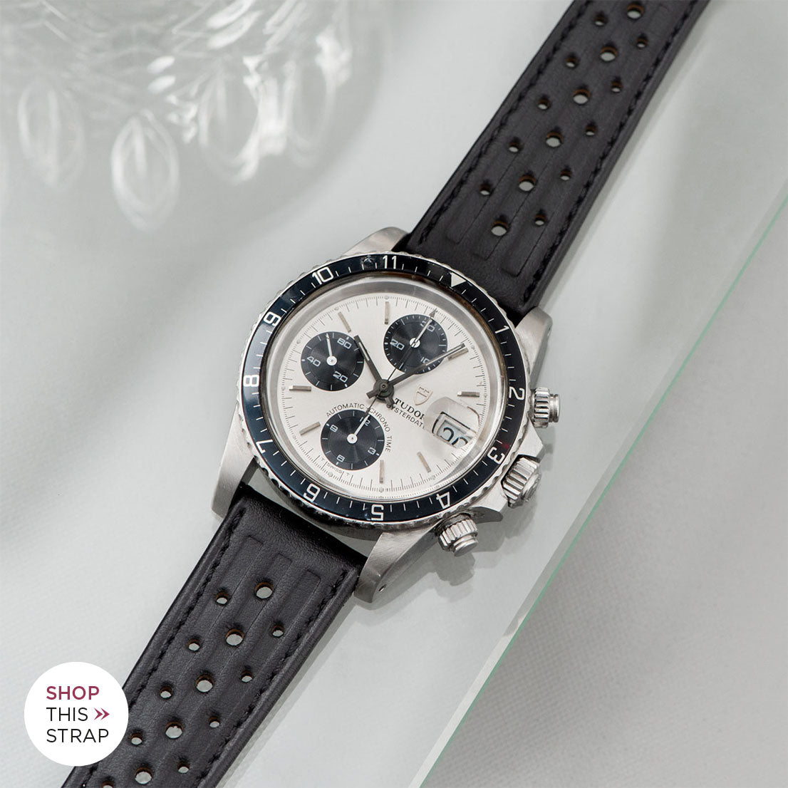 Bulang and Sons_Strap Guide_The Tudor Big Block Silver Dial_Racing Black Speedy Leather Watch Strap