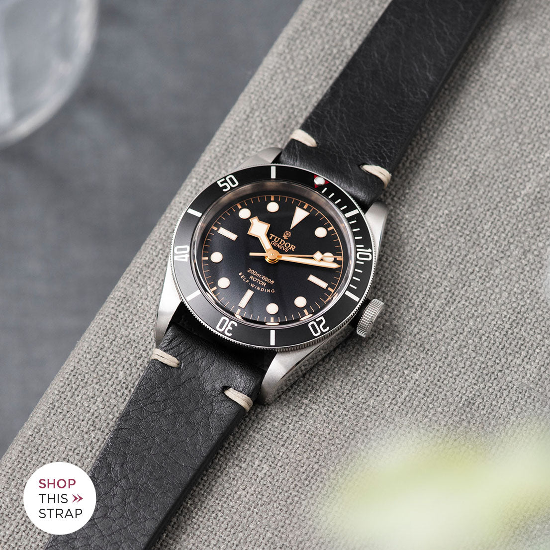 Bulang and Sons_Strap Guide_The Tudor Black Bay Black 79220N_Black Leather Watch Strap