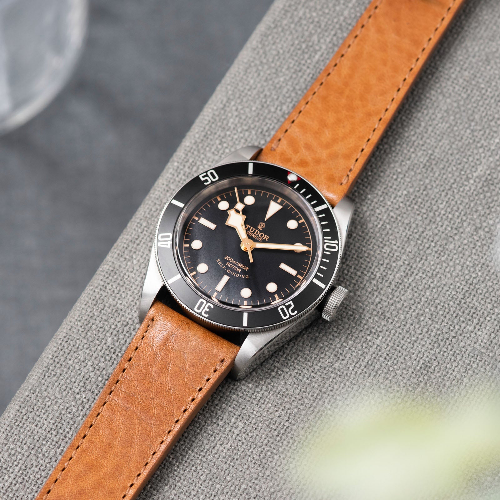 Bulang and Sons_Strap Guide_The Tudor Black Bay Black 79220N_Gilt Brown Tonal Leather Watch Strap