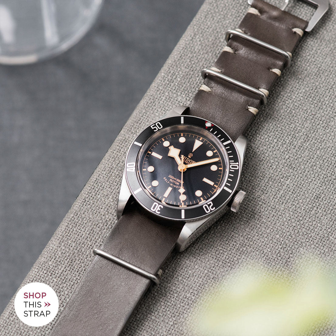 Bulang and Sons_Strap Guide_The Tudor Black Bay Black 79220N_Piombo Grey Nato Leather Watch Strap