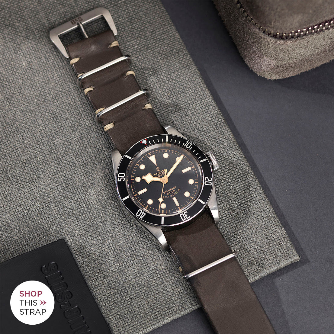 Bulang and Sons_Strap Guide_The Tudor Black Bay Black 79220N_Piombo Grey Nato Leather Watch Strap