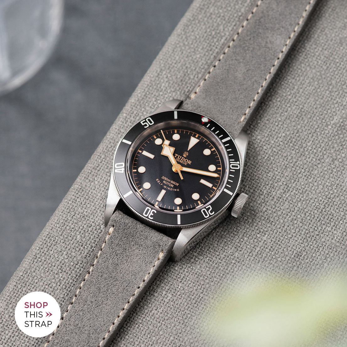 Bulang and Sons_Strap Guide_The Tudor Black Bay Black 79220N_Refined Rugged Grey Leather Watch Strap