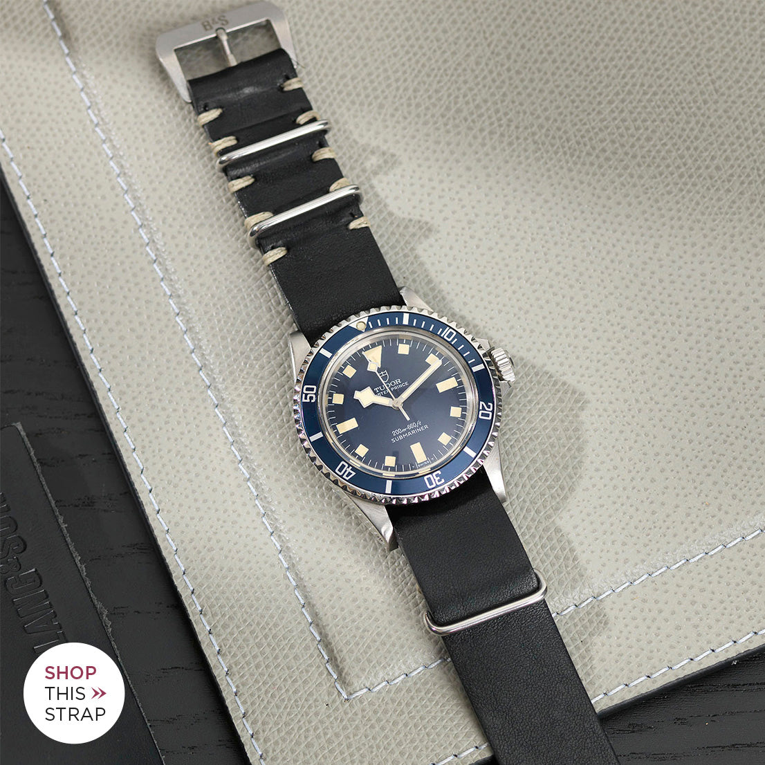 Bulang and Sons_Strap Guide_The Tudor Blue Snowflake_Black Nato Leather Watch Strap