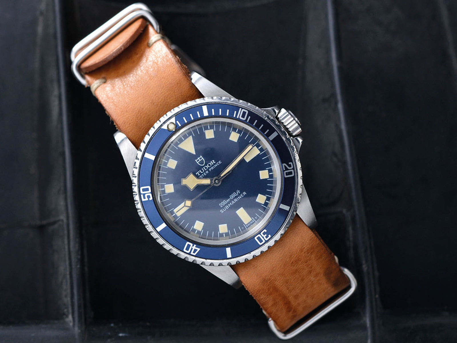 Bulang and Sons_Strap Guide_The Tudor Blue Snowflake_Caramel Brown Nato Leather Watch Strap