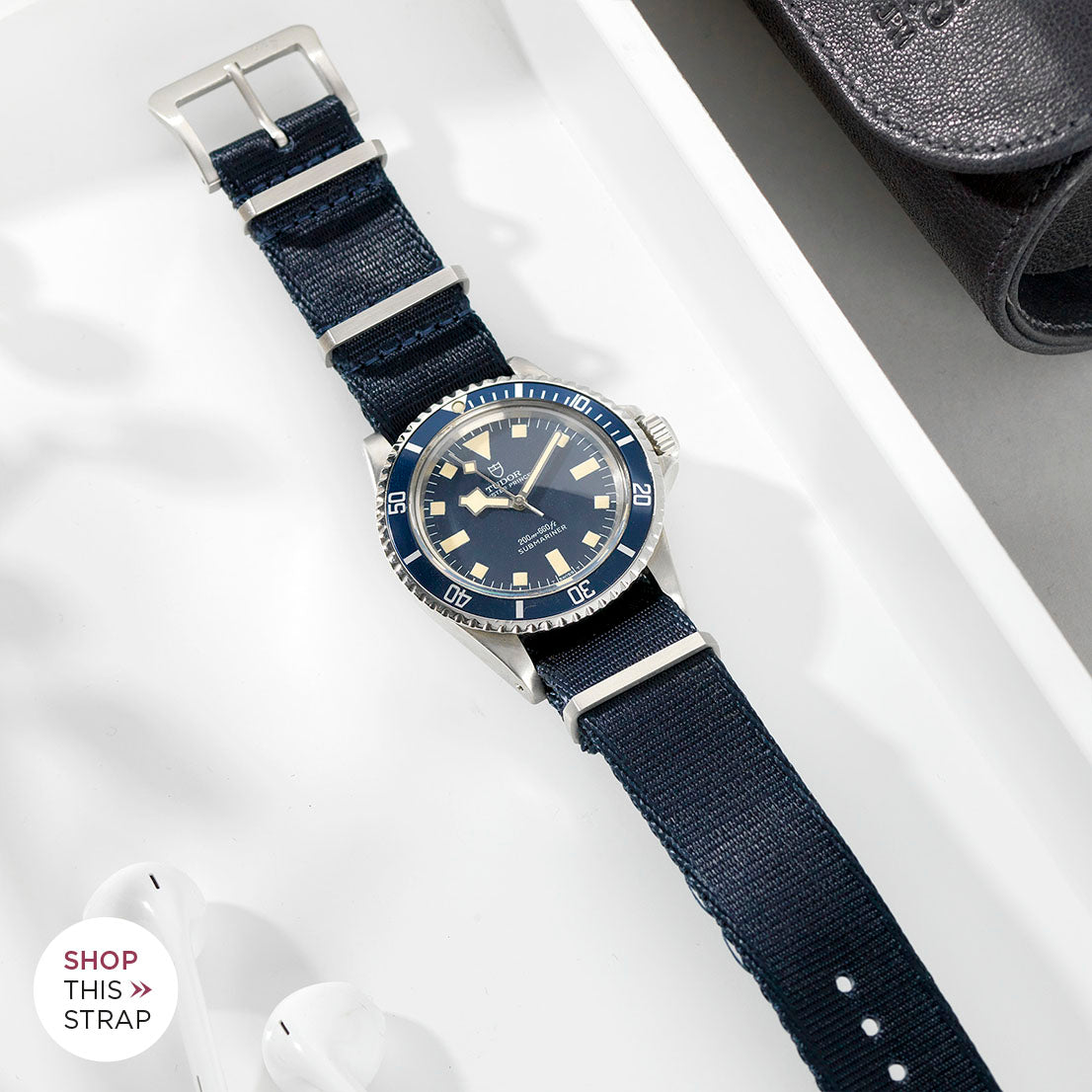 Bulang and Sons_Strap Guide_The Tudor Blue Snowflake_Deluxe Nylon Nato Watch Strap Navy Blue