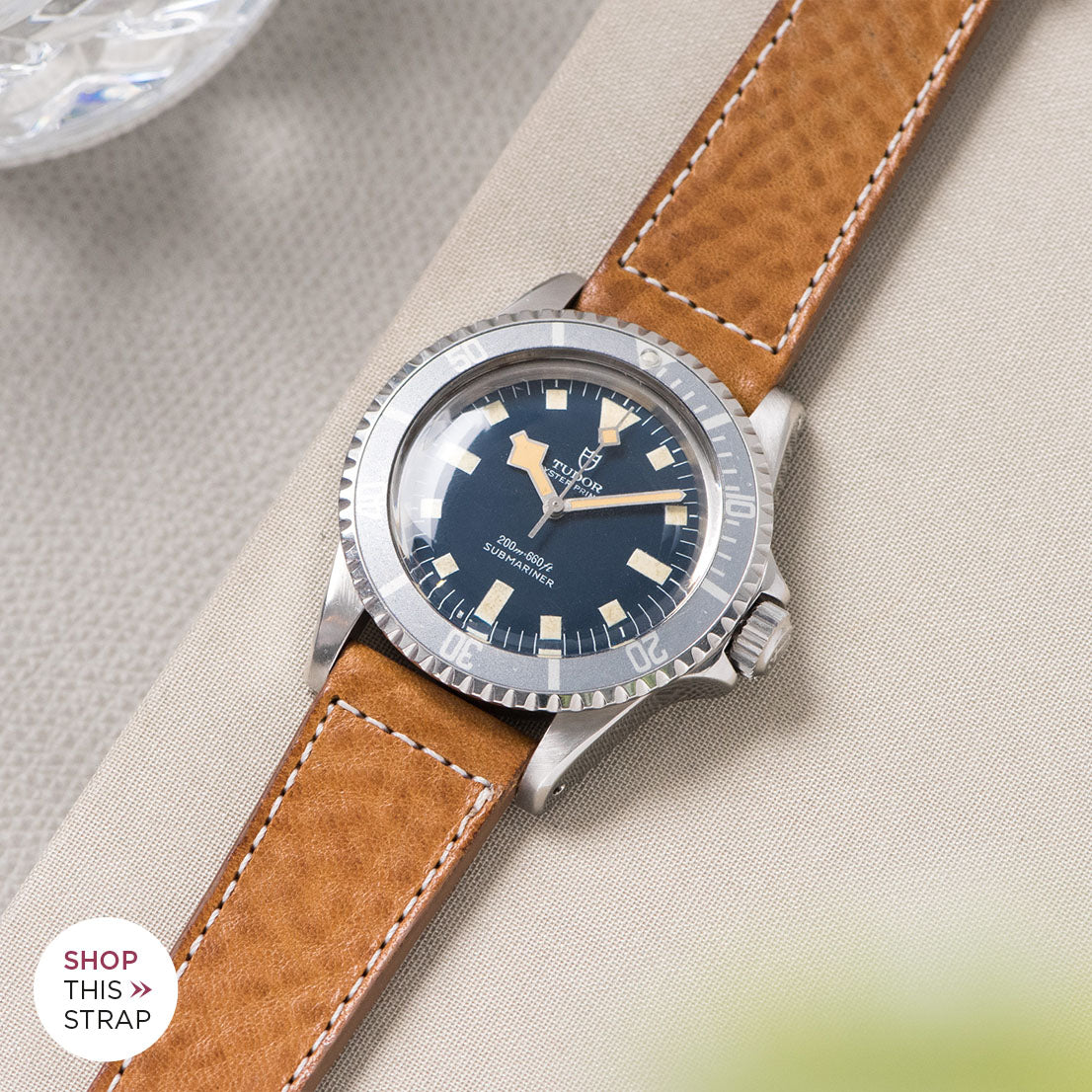 Bulang and Sons_Strap Guide_The Tudor Blue Snowflake_Gilt Brown Leather Watch Strap