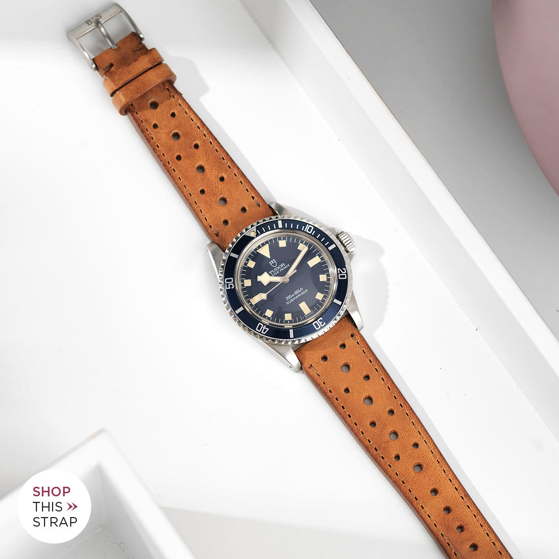 Bulang and Sons_Strap Guide_The Tudor Blue Snowflake_Racing Caramel Brown Leather Watch Strap