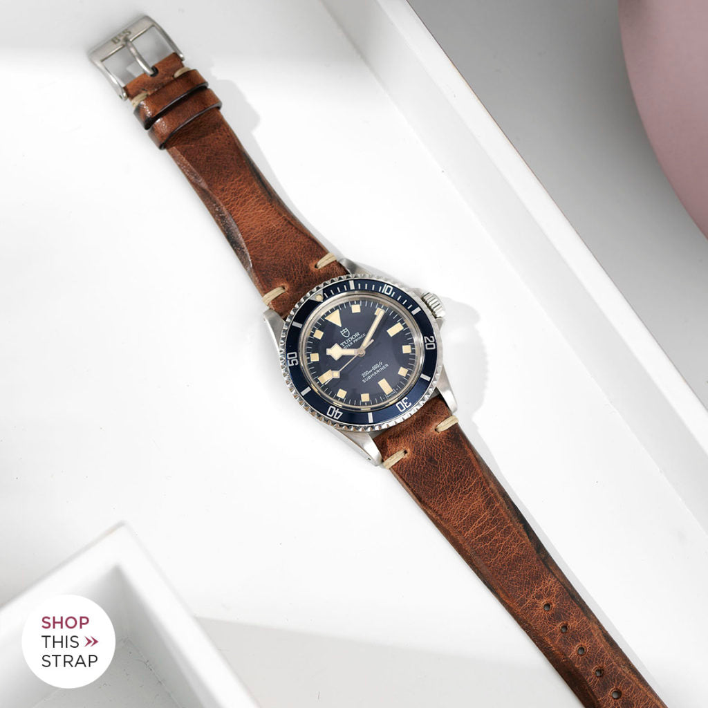 Bulang and Sons_Strap Guide_The Tudor Blue Snowflake_Siena Brown Blade Leather Watch Strap