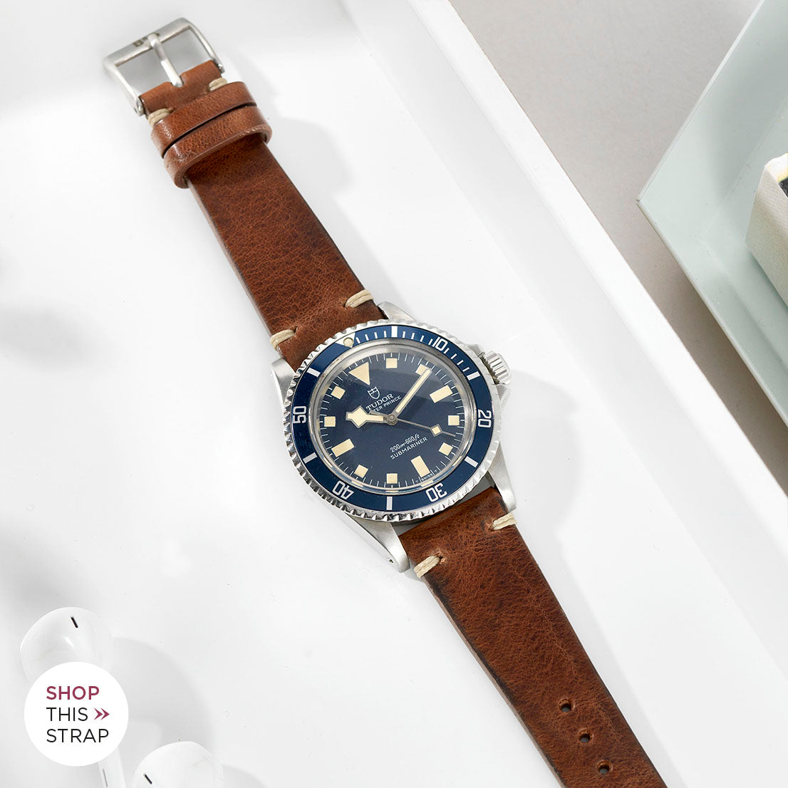 Bulang and Sons_Strap Guide_The Tudor Blue Snowflake_Siena Brown Leather Watch Strap