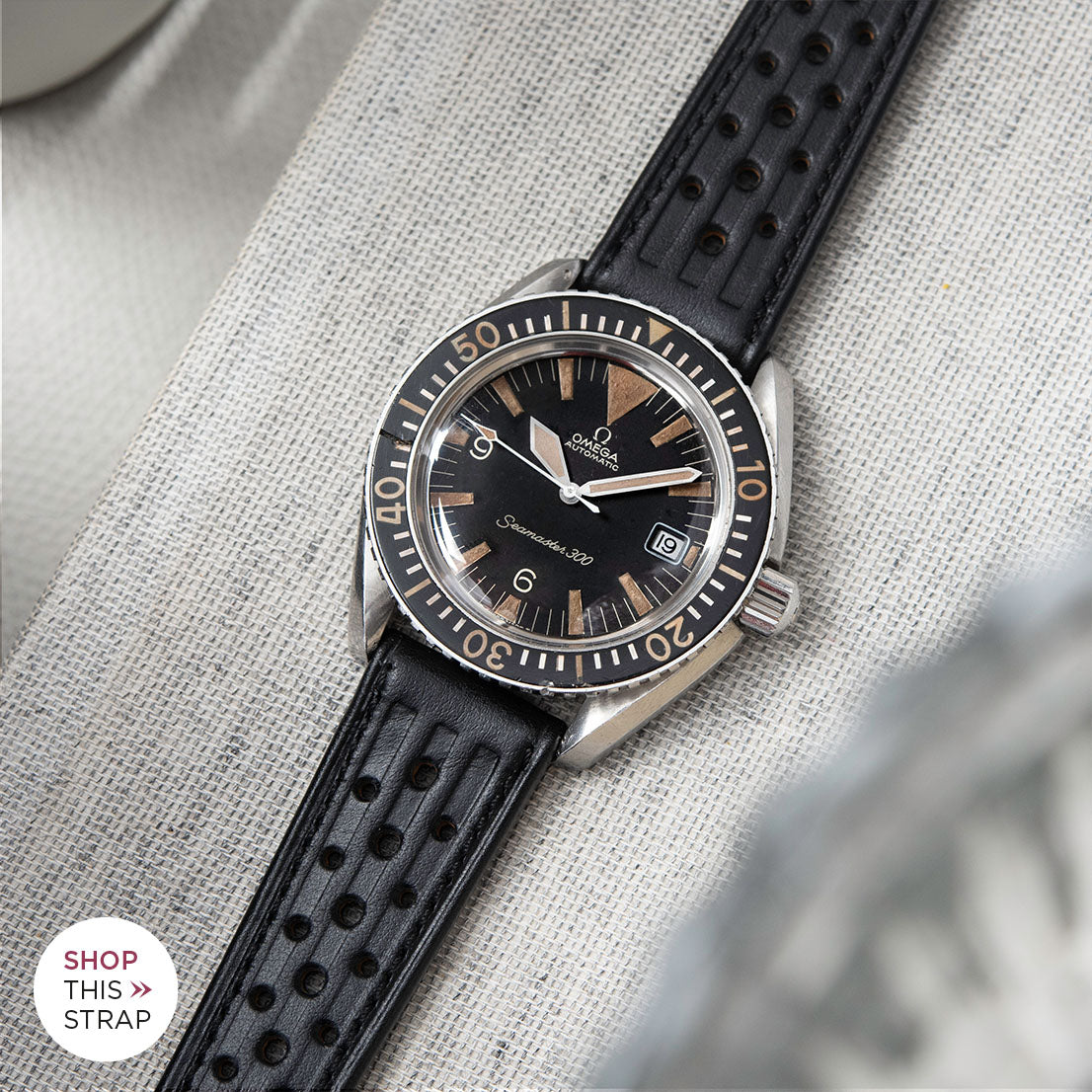 Bulang and Sons_Strap Guide_The omega SM 300 Seamaster_Racing Black Speedy Leather Watch Strap
