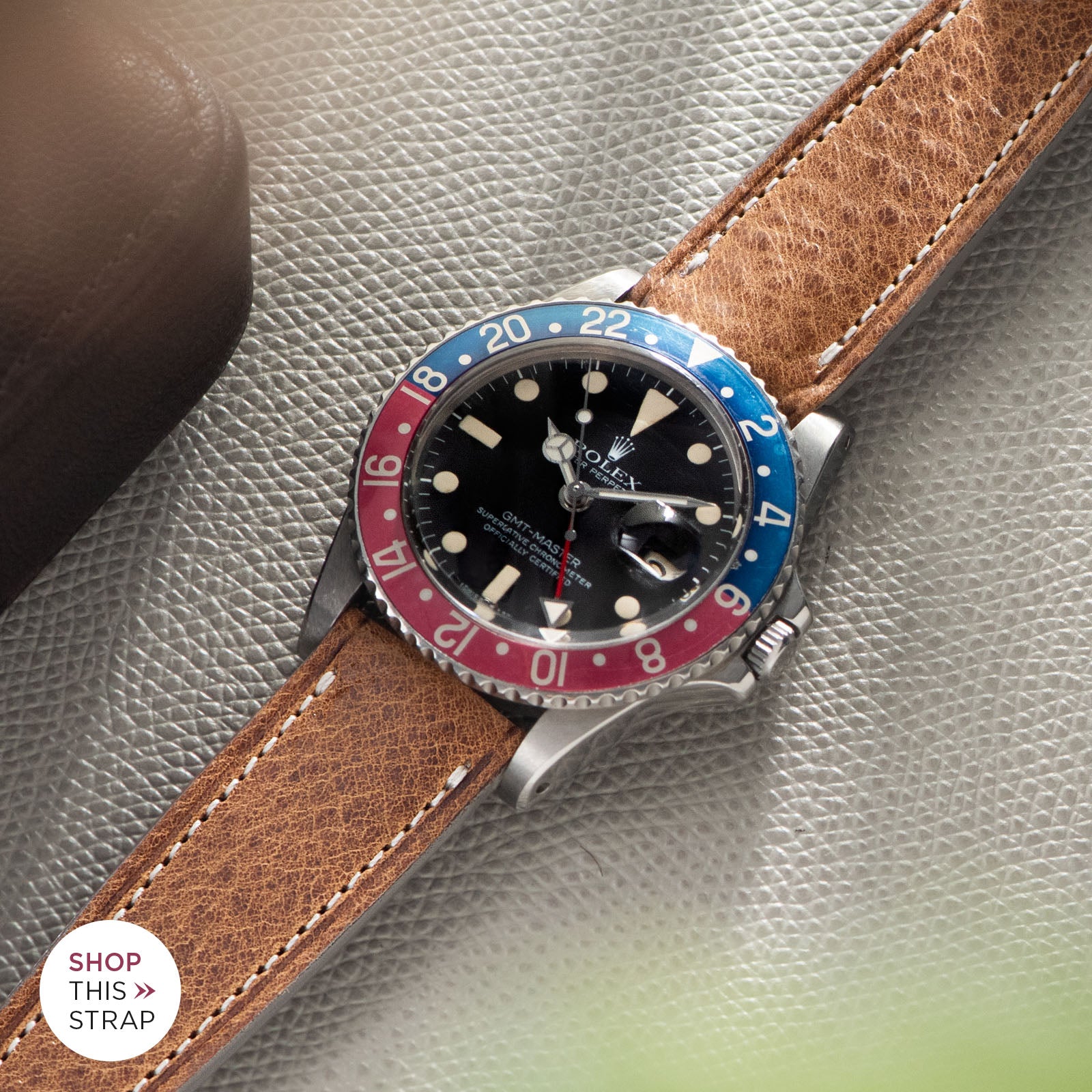 Bulang and Sons_Strap Guide _The Rolex 1675 GMT With Pepsi Bezel_Bohémien Brown Leather Watch Strap