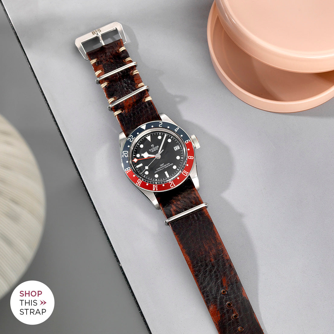 Bulang and Sons_Strap Guide _The Tudor Black Bay GMT_Diablo Black Nato Leather Watch Strap