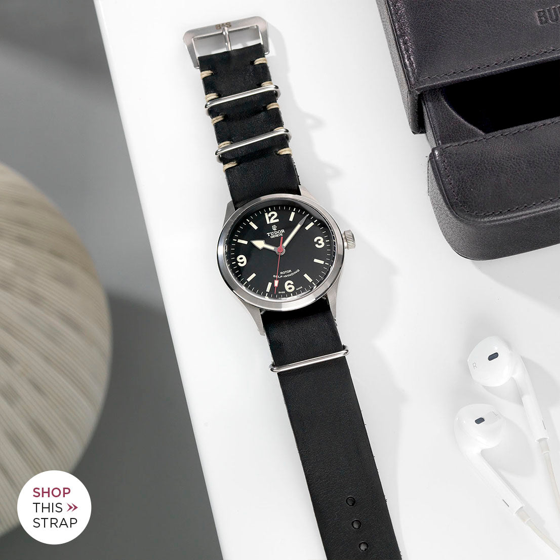 Bulang and Sons_Strap Guide _The Tudor Heritage Ranger_Black Nato Leather Watch Strap