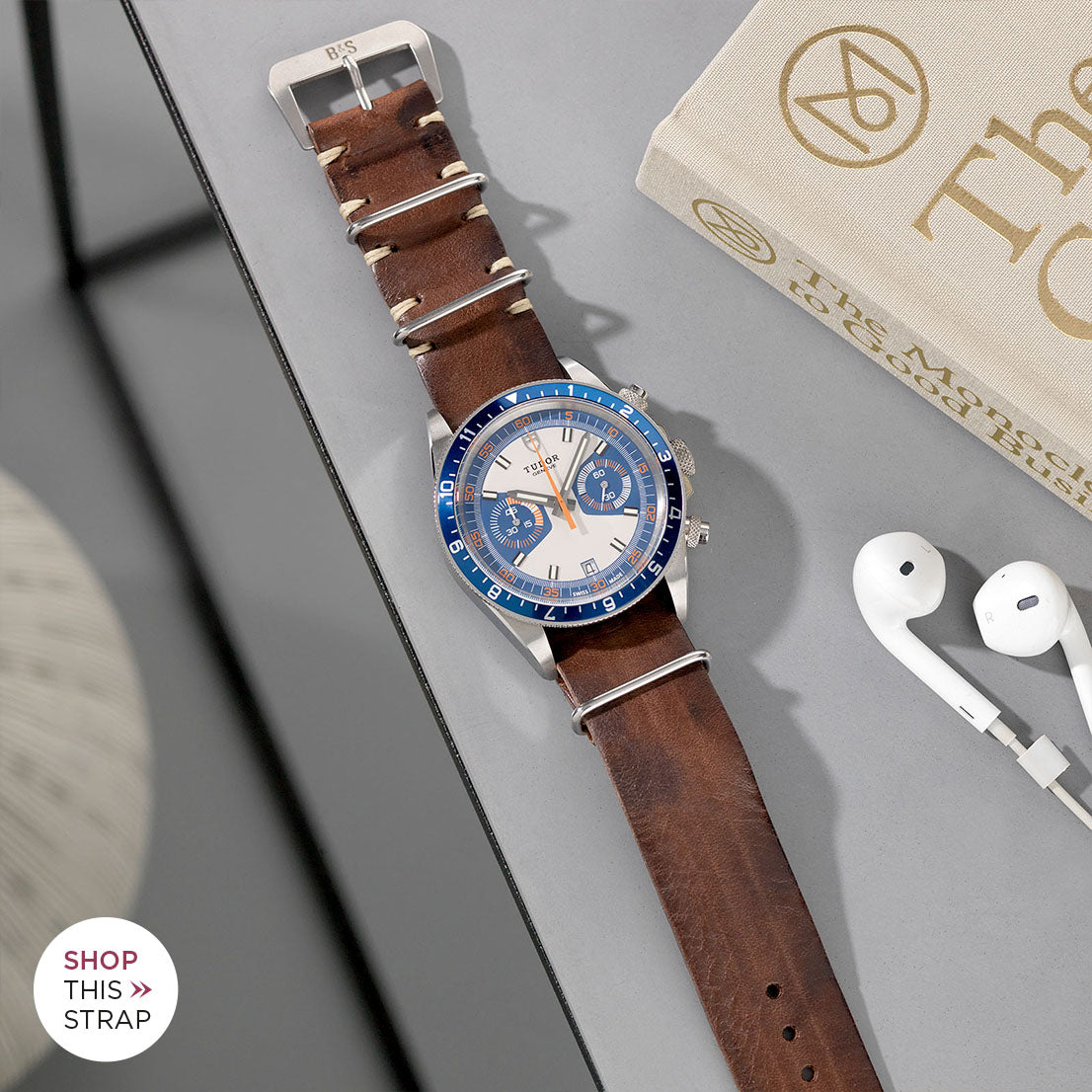 Bulang and Sons_Strap Guide _The Tudor Herritage Chronograph Blue_Lumberjack Brown Nato Leather Watch Strap