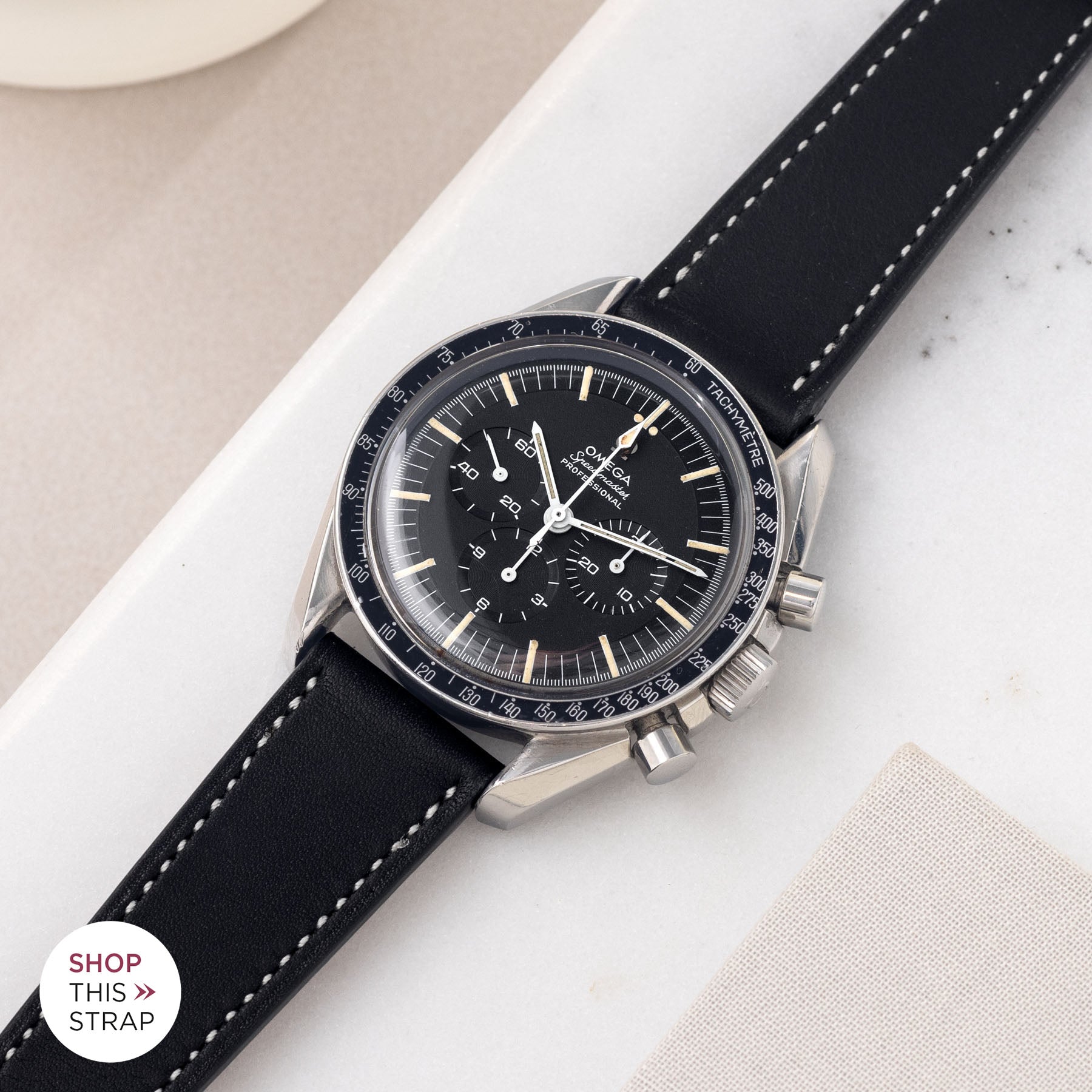 Bulang and Sons_Strapguide_Omega Speedmaster Professional_Barenia Black Leather Watch Strap