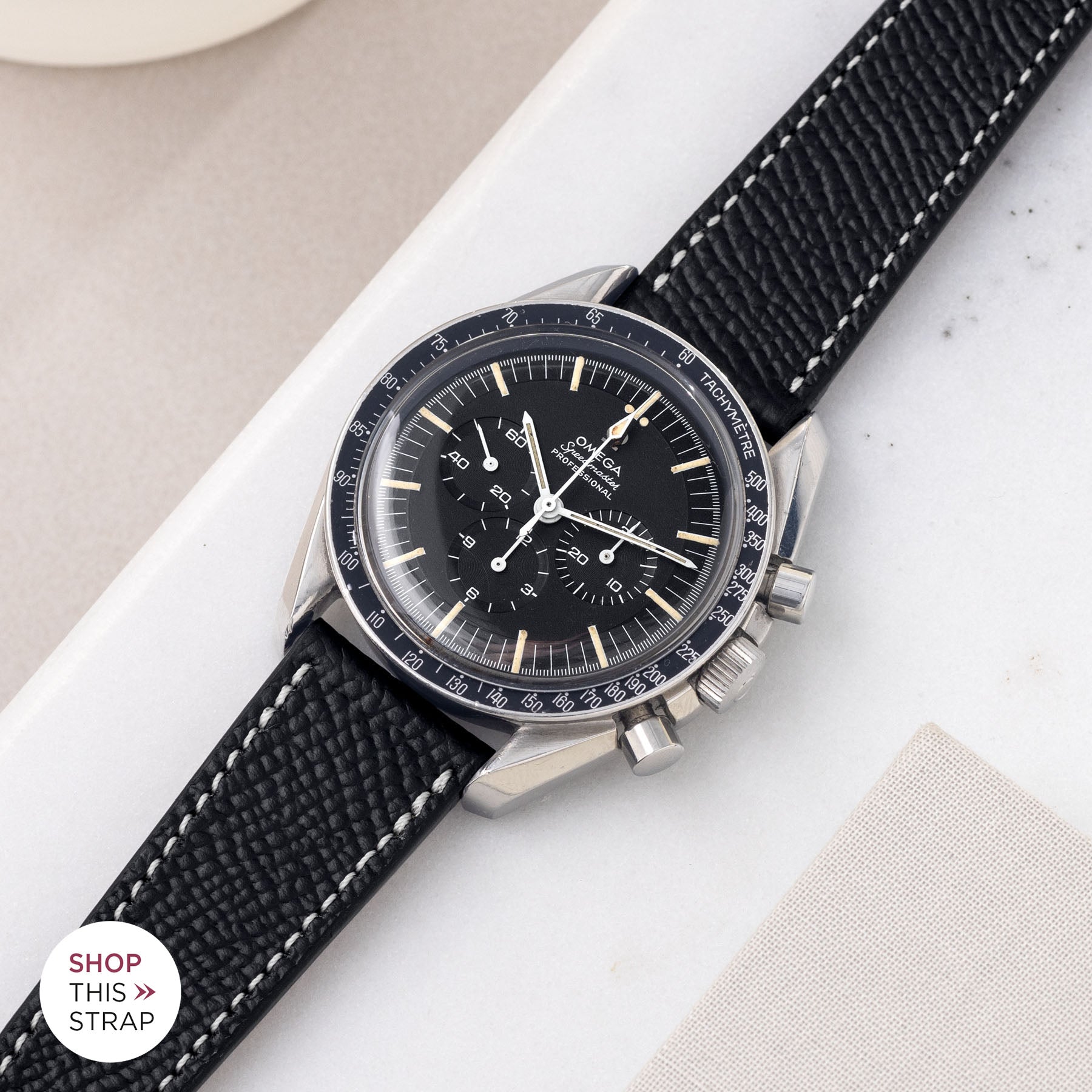 Bulang and Sons_Strapguide_Omega Speedmaster Professional_Epsom Black Leather Watch Strap