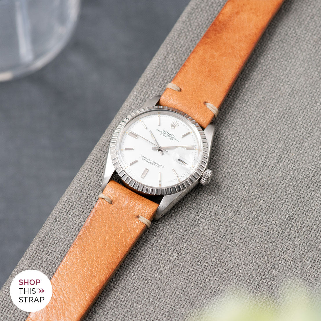 CARAMEL BROWN LEATHER WATCH STRAP