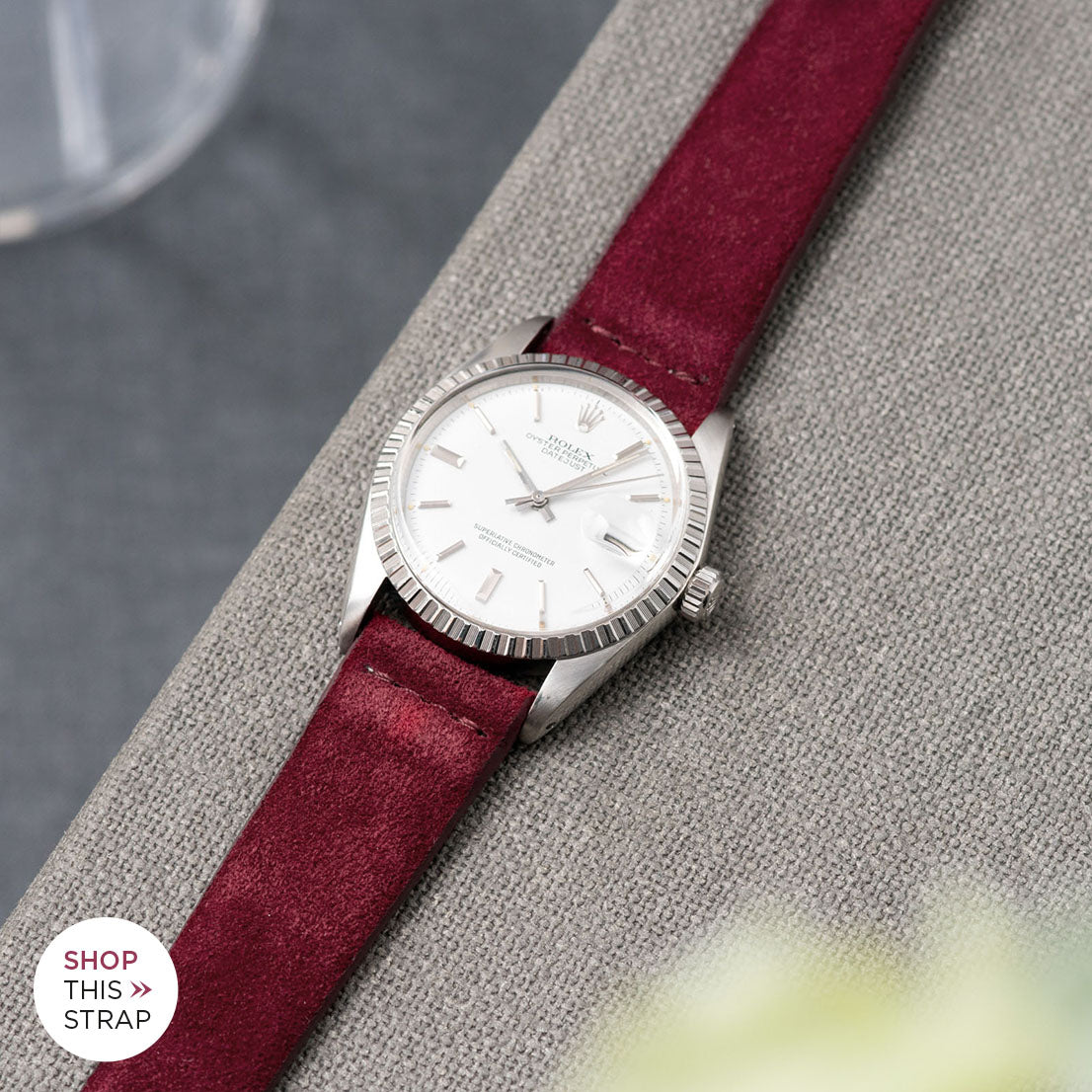 Burgundy Red Silky Suede Leather Watch Strap