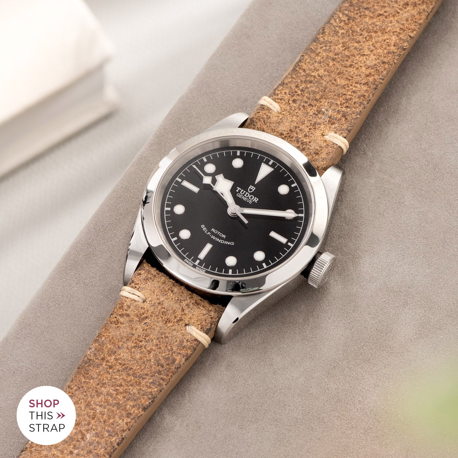 Bulang and Sons_Strap Guide_The Tudor Black Bay 41_Crackle Brown Leather Watch Strap